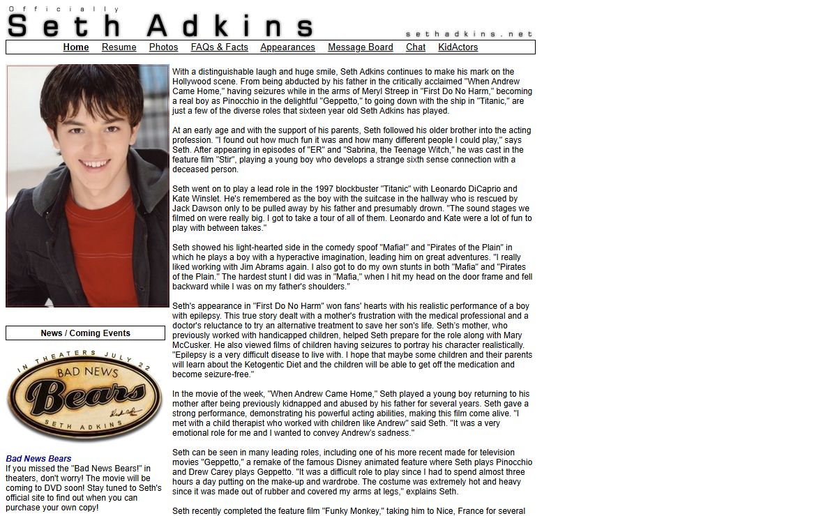 The Official Seth Adkins Web Site : Home