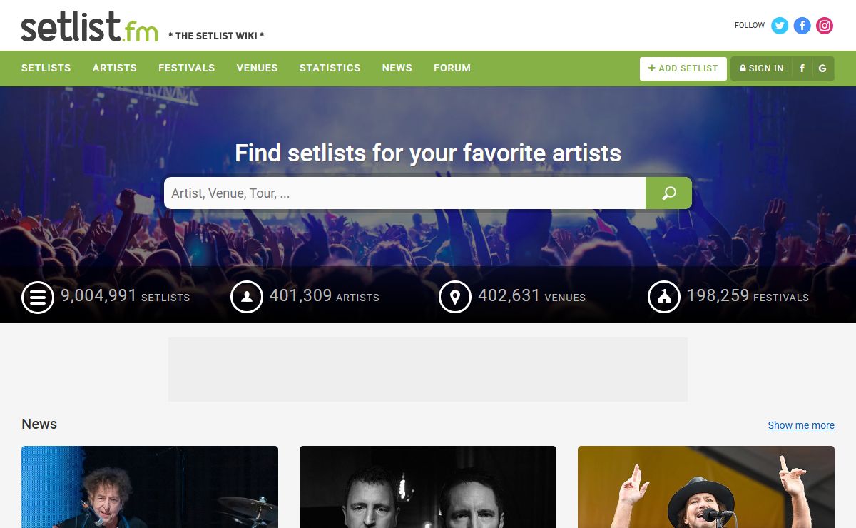 setlist.fm - the setlist wiki