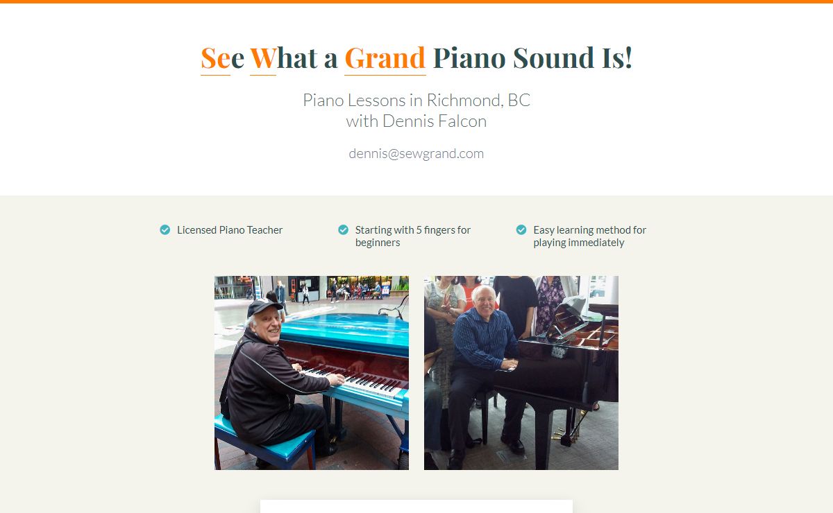 Piano Lessons in Richmond, BC – SewGrand.com