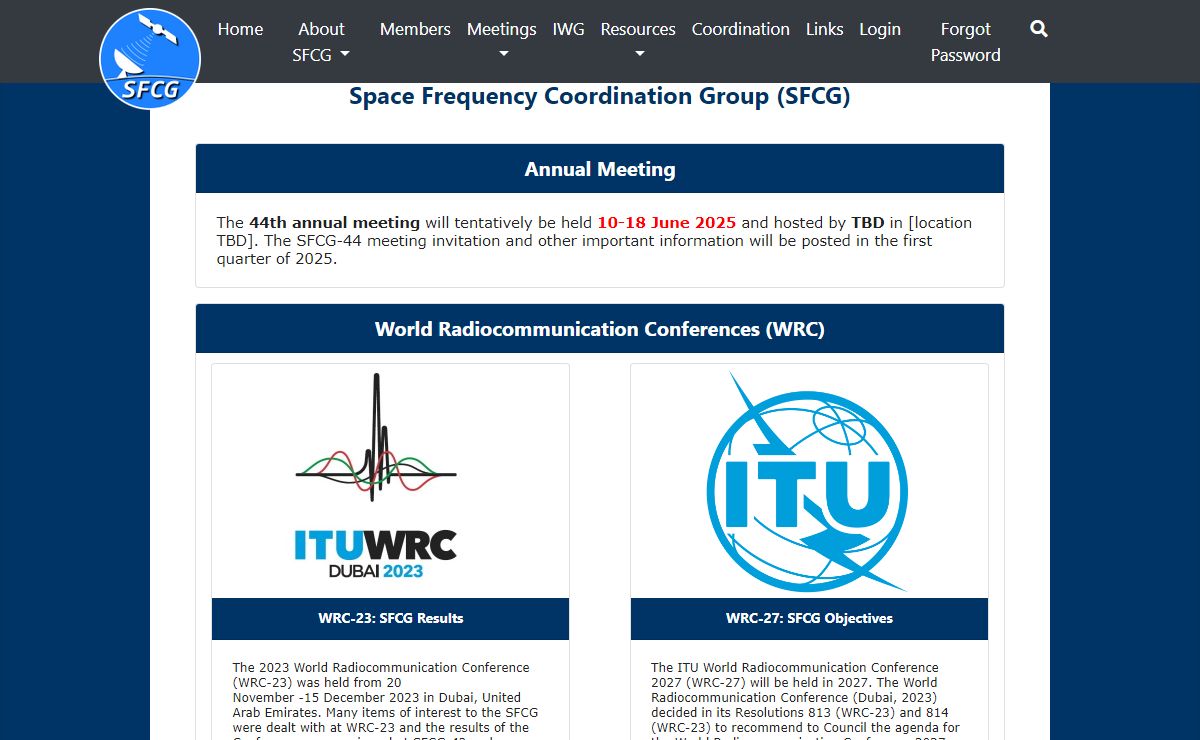 Space Frequency Coordination Group