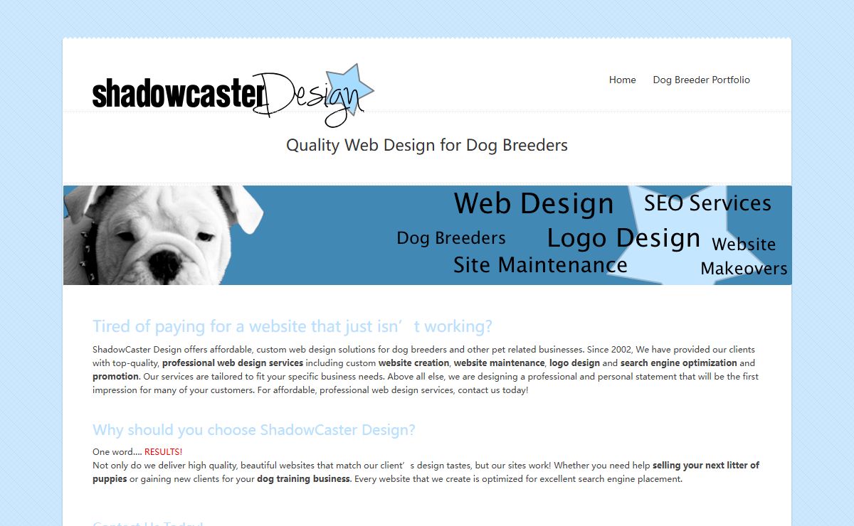 Dog Breeder Web Design | Pet Web services SEO