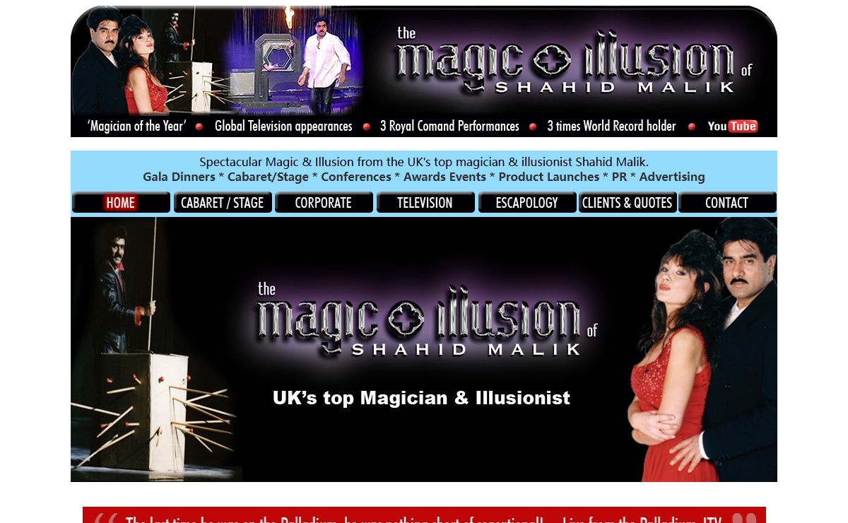 Top UK Magician Illusionist Shahid Malik Stage Cabaret and Corporate