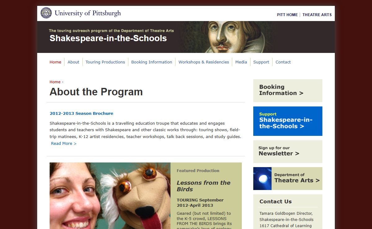 About the Program | Shakespeare-in-the-Schools | University of Pittsburgh