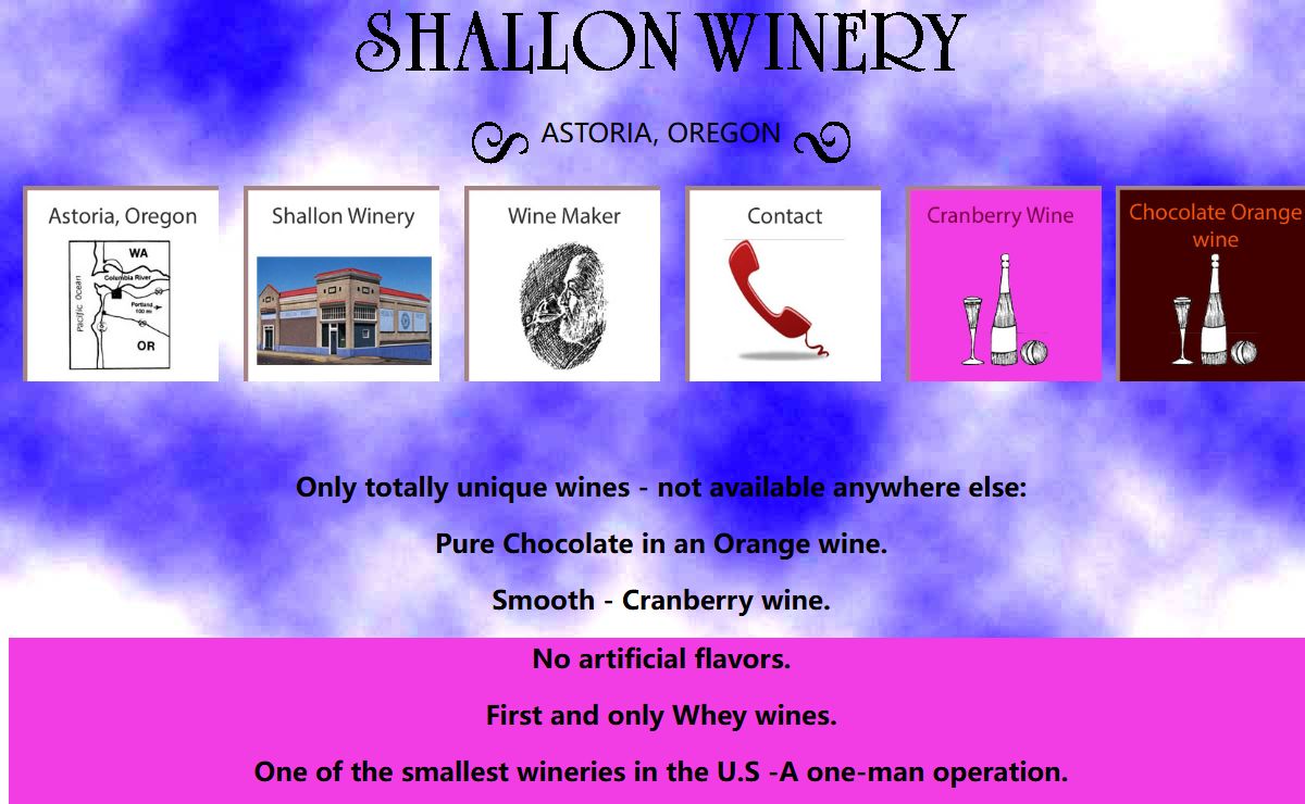 Chocolate Wine, Shallon Winery, Astoria, Oregon