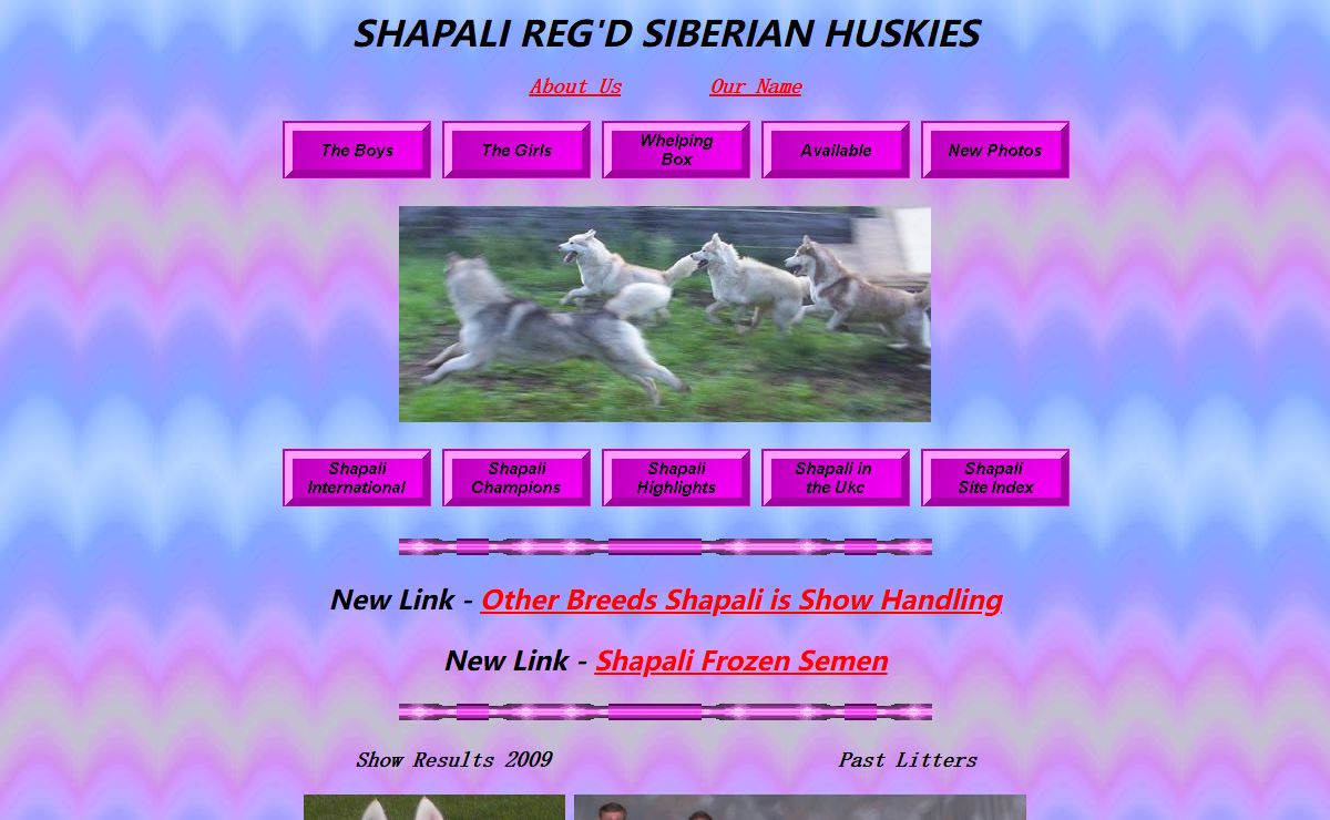 Shapali Reg'd Siberian Huskies and Husky in Canada of Breeder Lisa Amos in Saskatchewan showcasing New Photos Section Available and Whelping Box Links