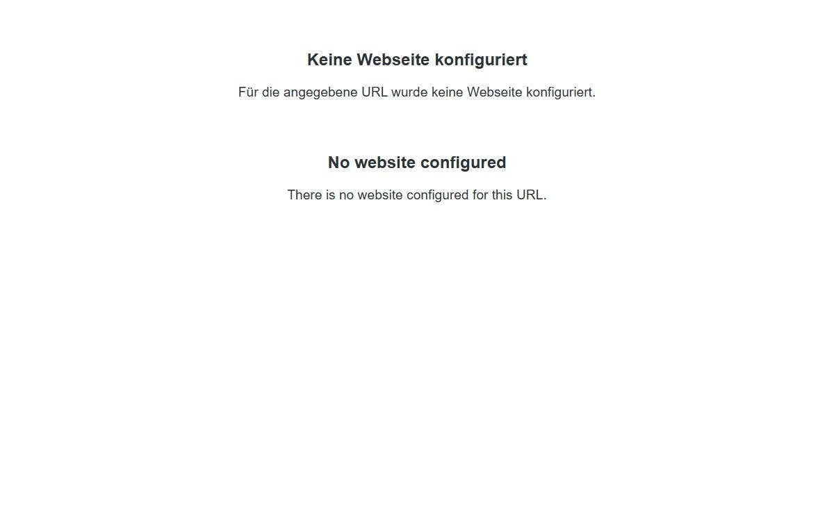Keine Webseite konfiguriert | No website configured
