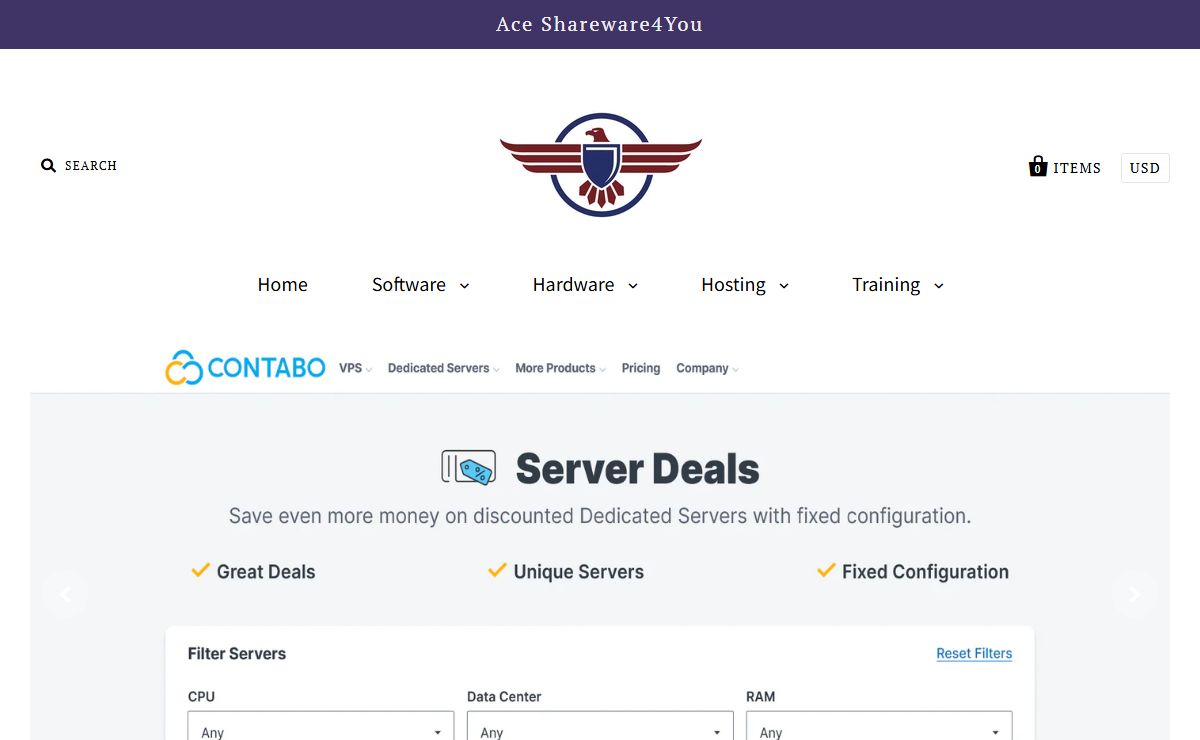 Ace Shareware4You | Software Downloads | Hardware | Hosting | Training