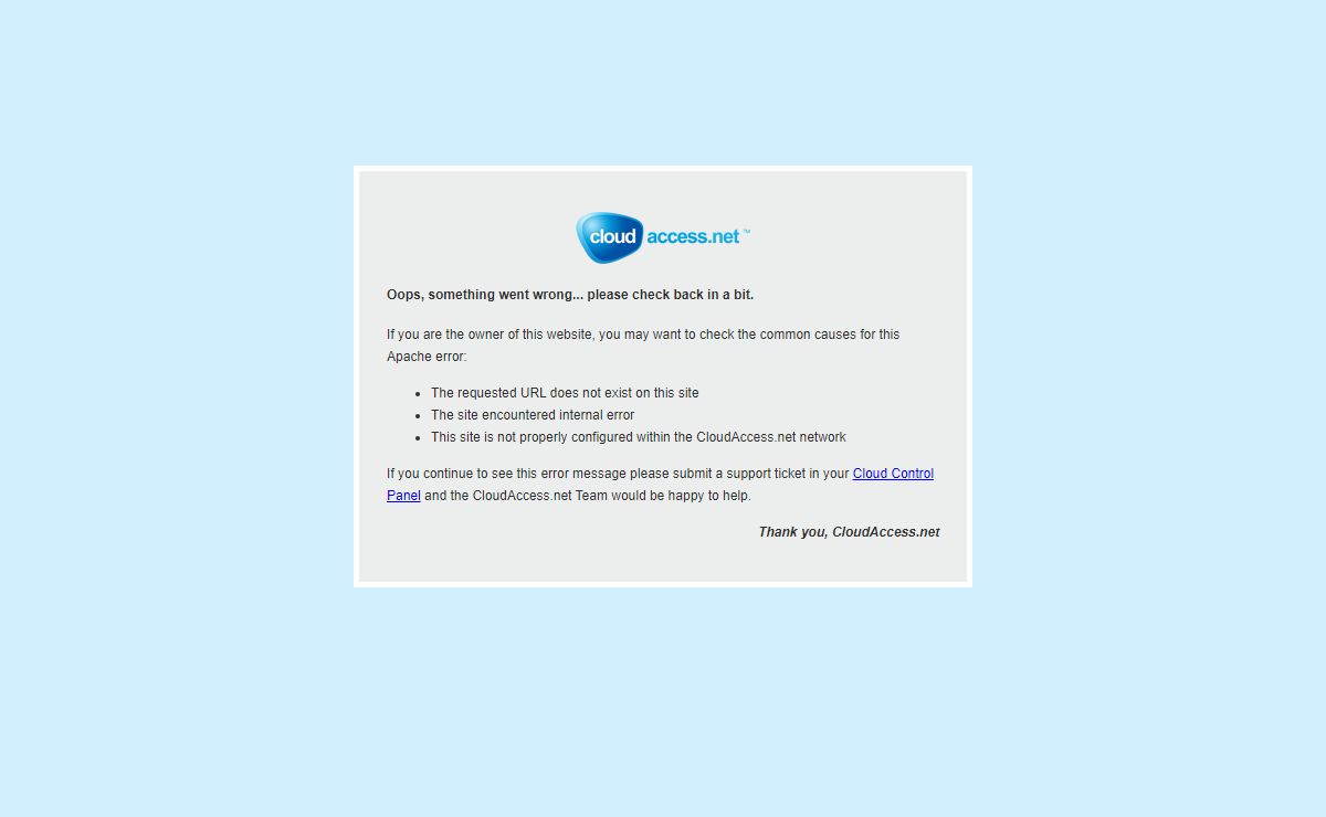 CloudAccess.net Message