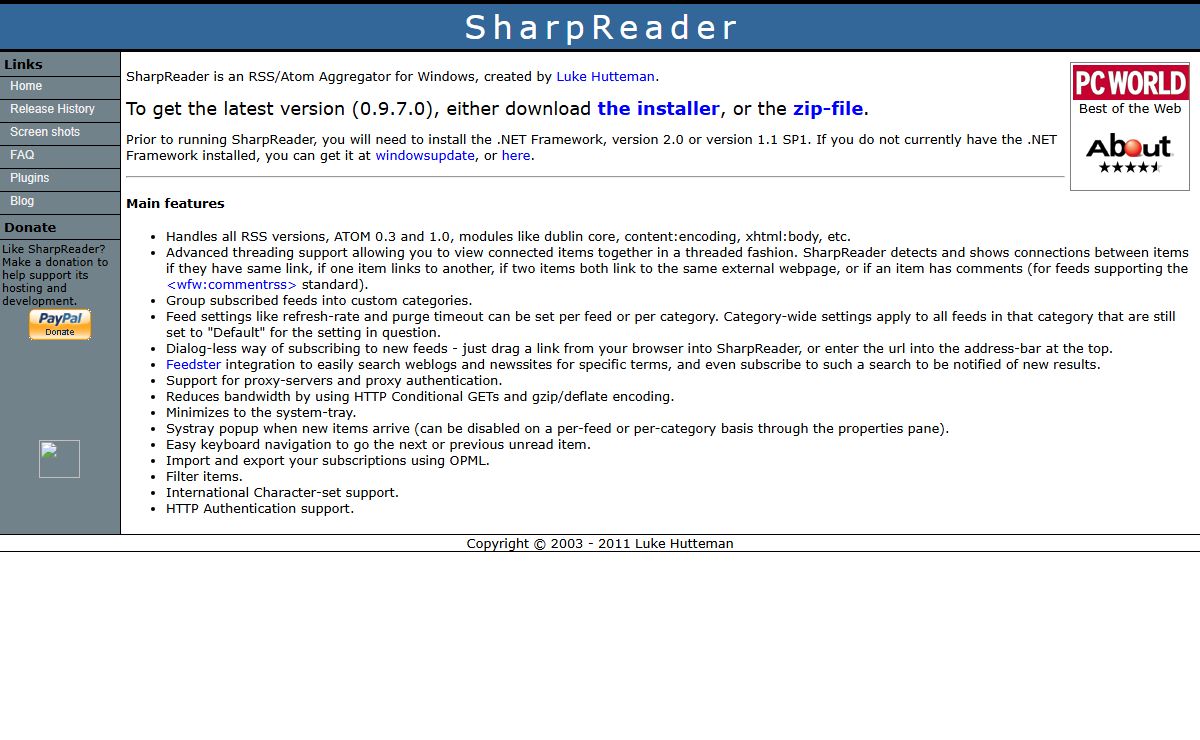 SharpReader RSS Aggregator