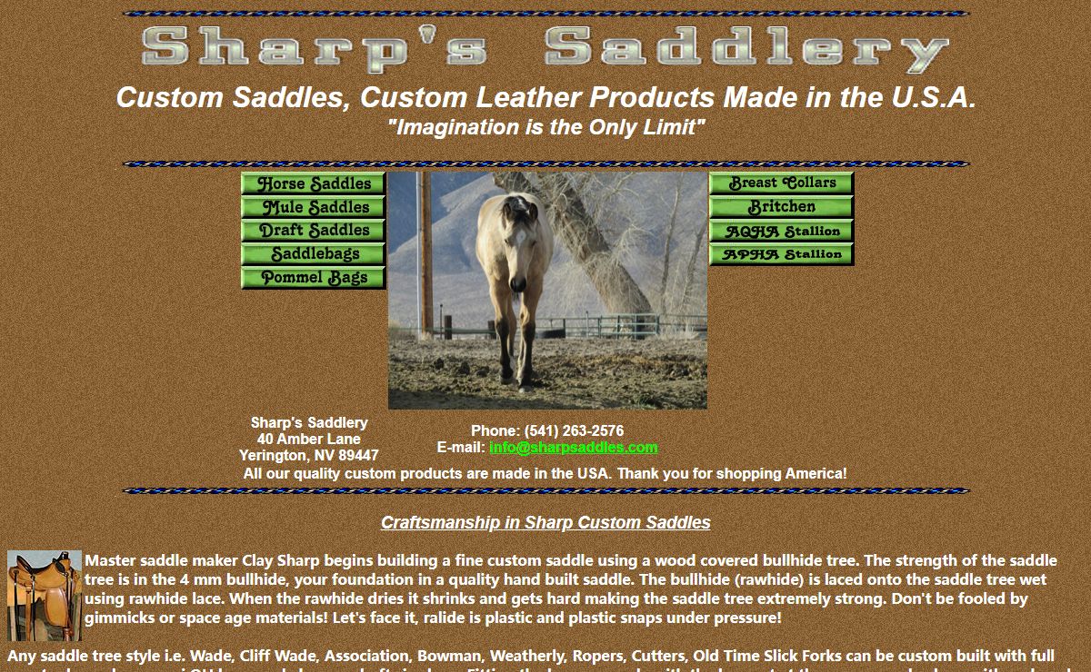 Sharp's Saddles, Custom Handcrafted Quality Saddles, Tack