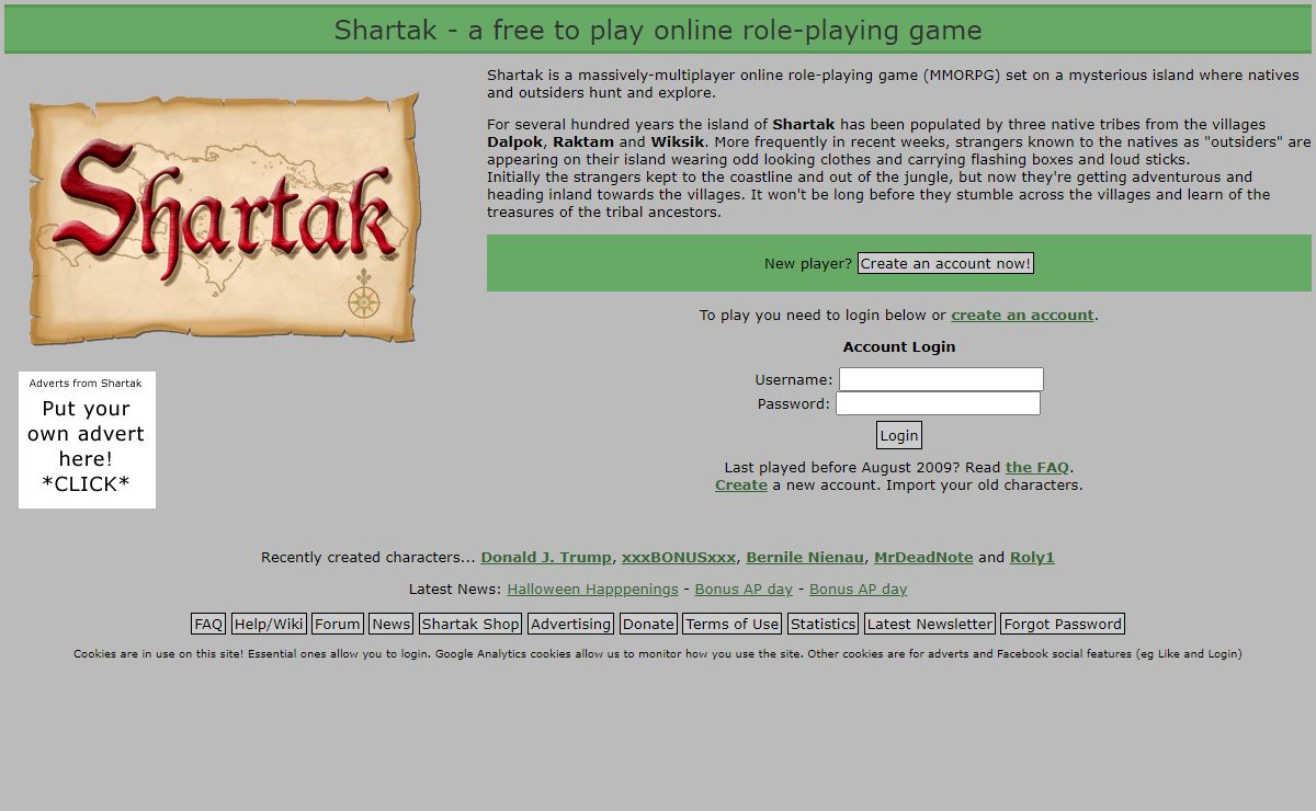 Shartak - a free to play browser based online roleplaying game
