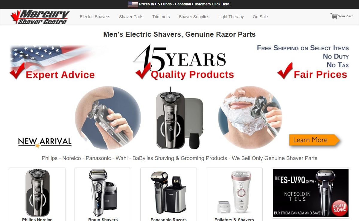 Men's Electric Shavers, Genuine Razor Parts, Hair Clippers, Trimmers