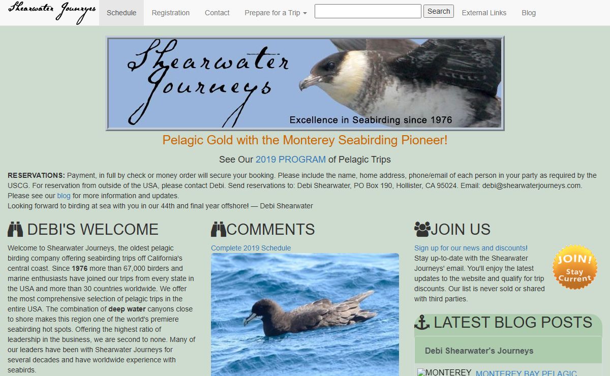 Monterey Seabirding with SHEARWATER JOURNEYS Pelagic Birding for over 40 Years!