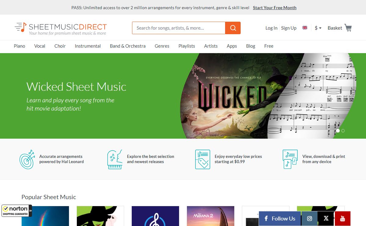Download Sheet Music | Piano, Choral & More | Sheet Music Direct