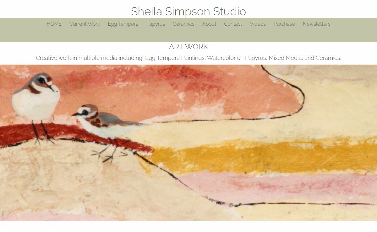 Sheila Simpson Studio, experimenting with egg tempera