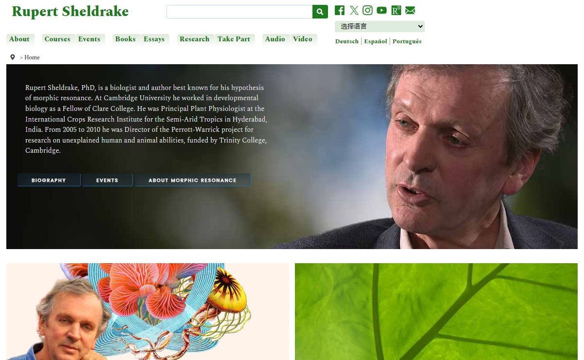 Rupert Sheldrake - Author and Biologist
