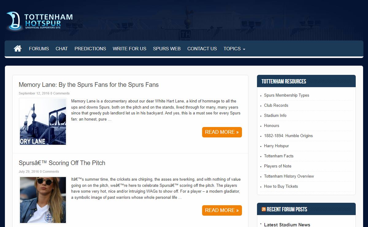 Tottenham Hotspur News and Supporters Forum - Spurs Forums and Fansite news
