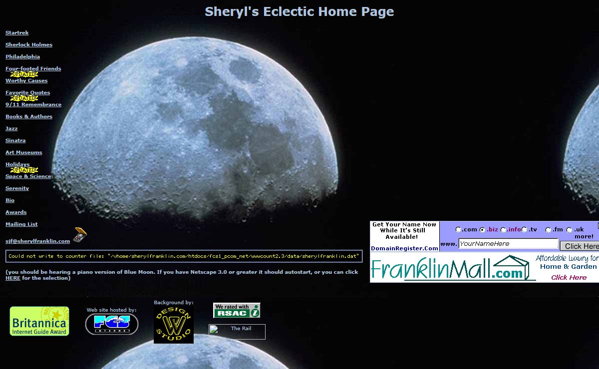 Sheryl's Eclectic Homepage