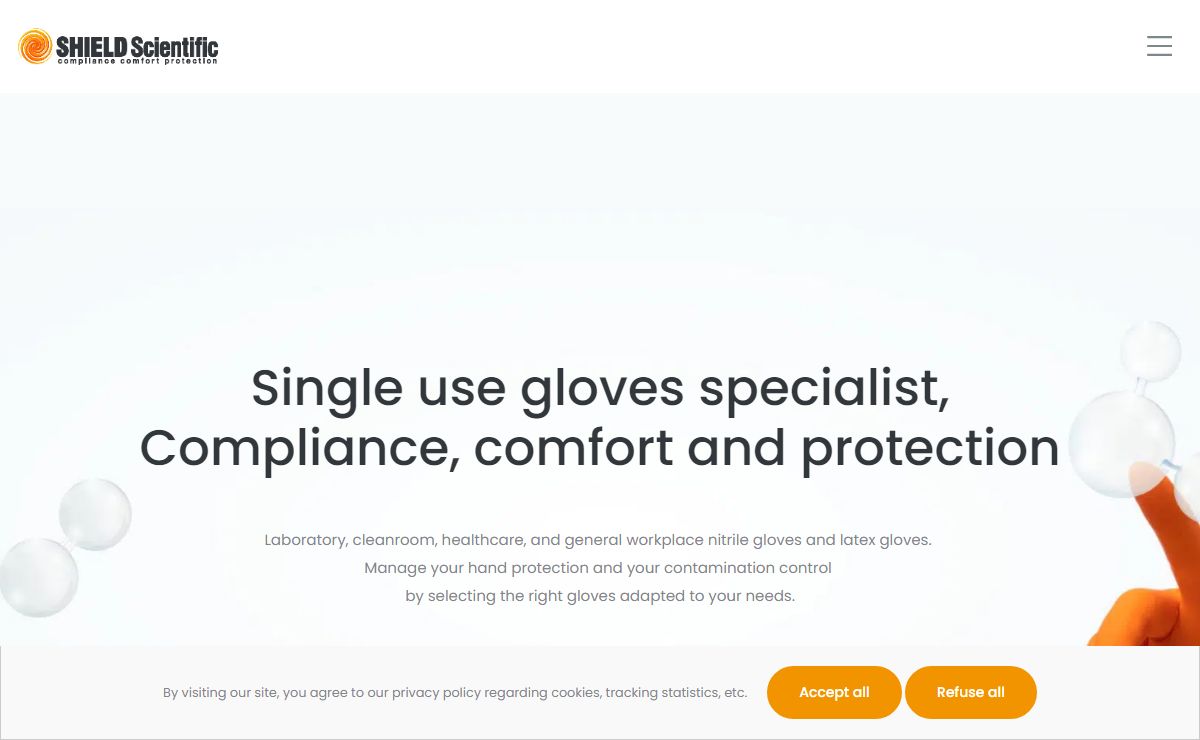 SHIELD Scientific manufacturer of latex and nitrile gloves