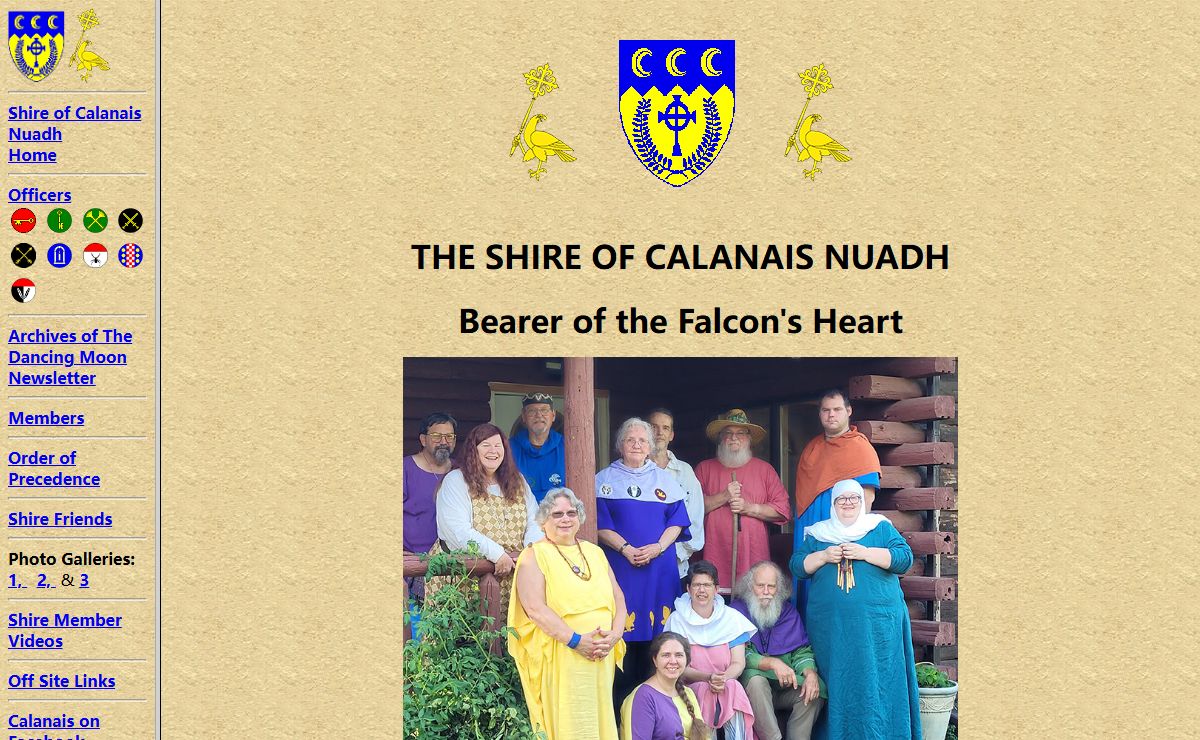 The Shire of Calanais Nuadh, Kingdom of Calontir, Society for Creative Anachronism, Inc.