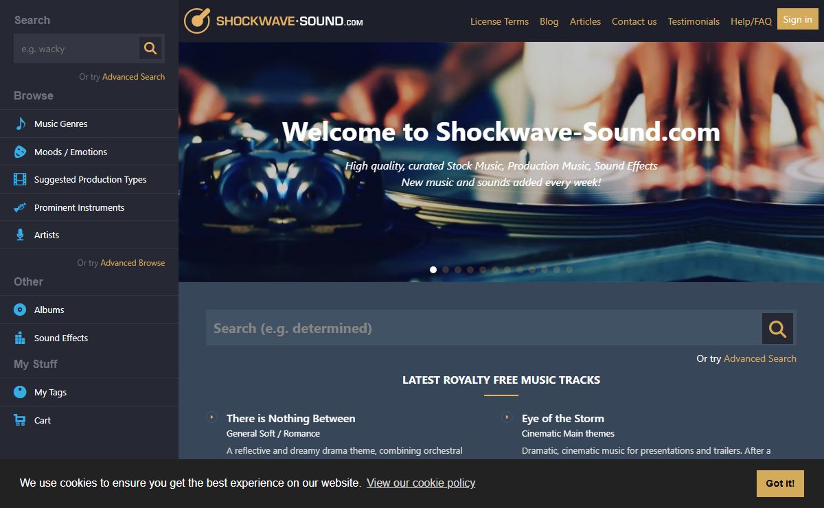 Royalty Free Stock Music and Sound Effects - Shockwave-Sound.com