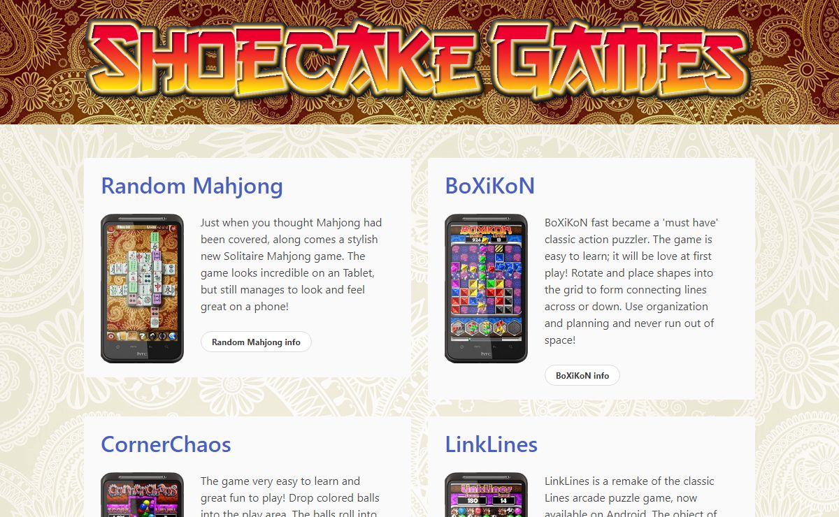 Shoecake Games by Paul Burkey