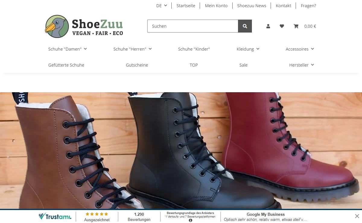 Vegane Schuhe für Damen Herren Kinder | Fair und nachhaltig.
