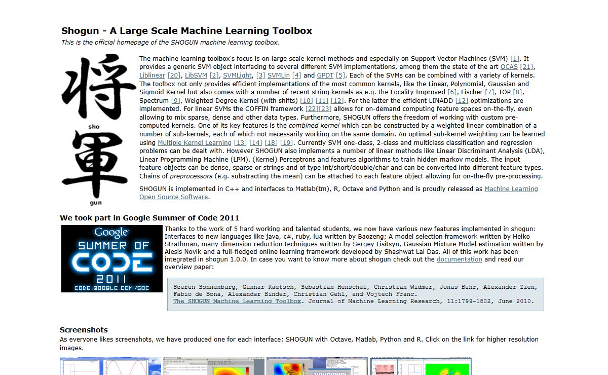 shogun | A Large Scale Machine Learning Toolbox