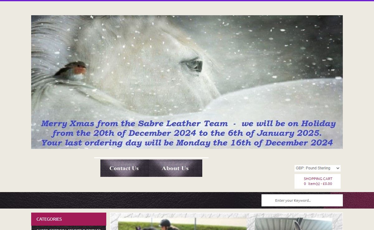 Sabre Leather Co - English Leather Bridles, Saddles and Tack