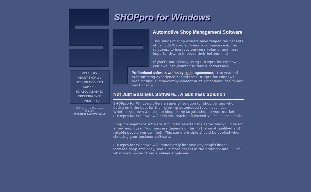 SHOPpro for Windows
