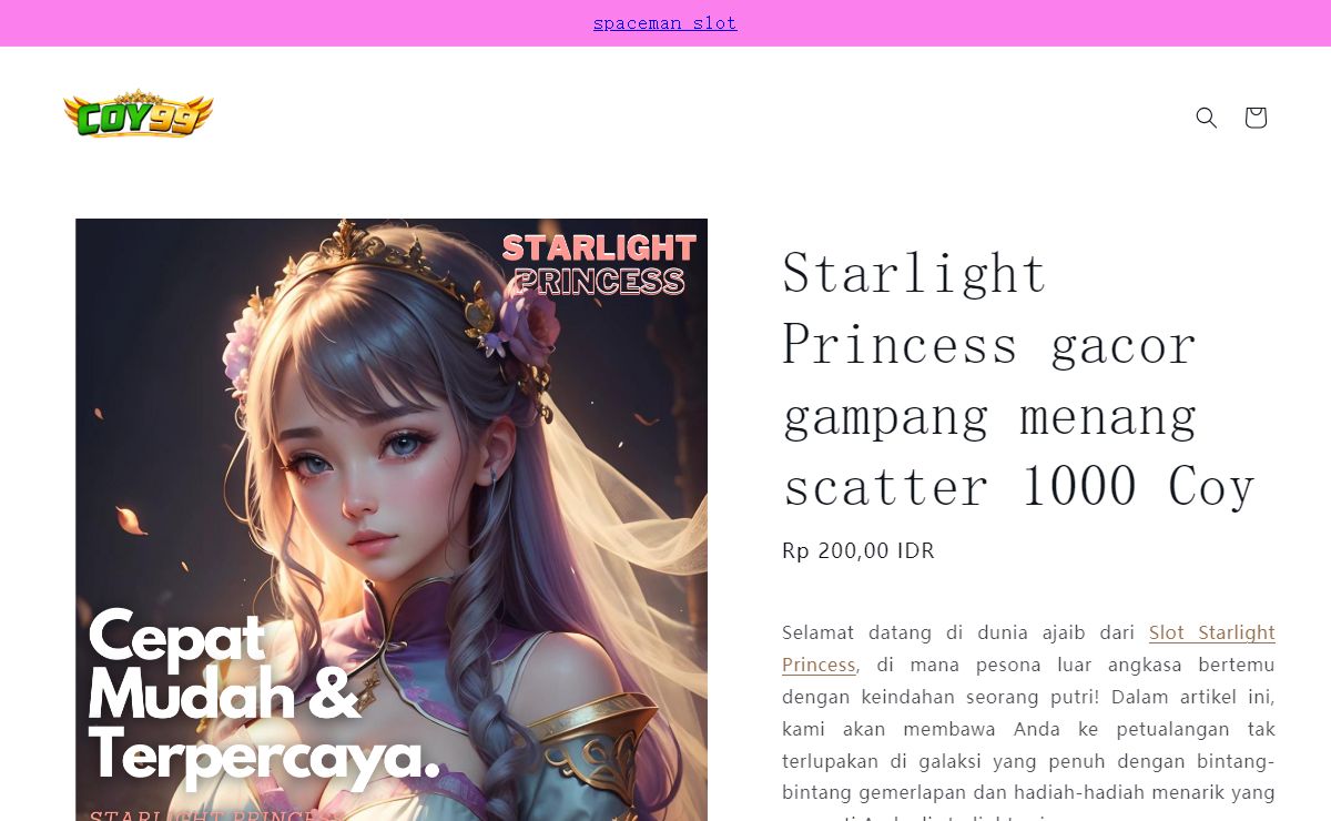 Starlight Princess gacor gampang menang scatter 1000 Coy