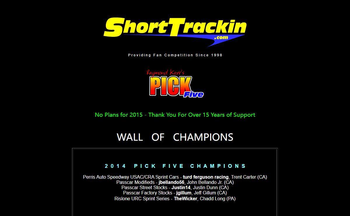 ShortTrackin.com - Competition for the Short Track Racing Fan
