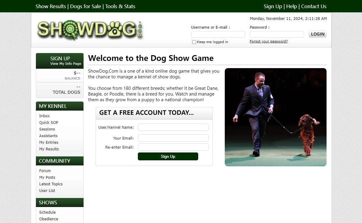 Showdog.com Dog Show Game