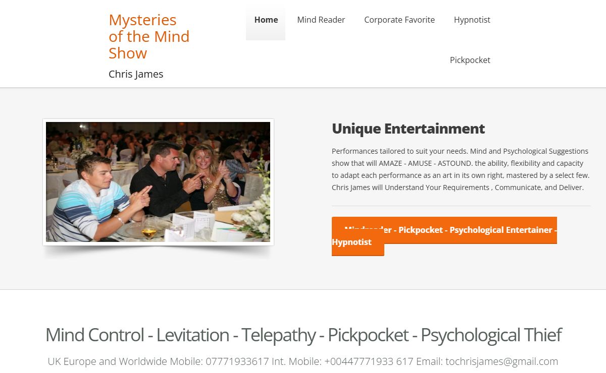 Mysteries of the Mind Show – Chris James