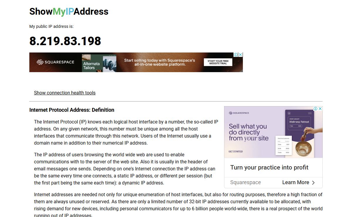 Show My IP Address - What's my IP address? WAN IP address information with connection health tools.