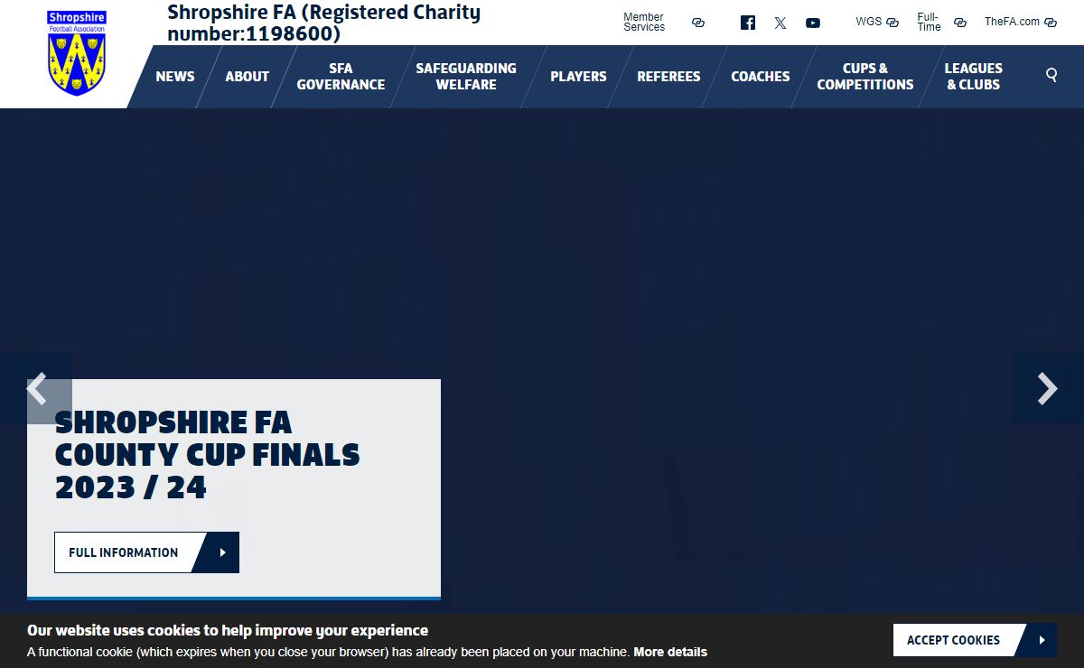 The website for the Shropshire Football Association - Shropshire FA