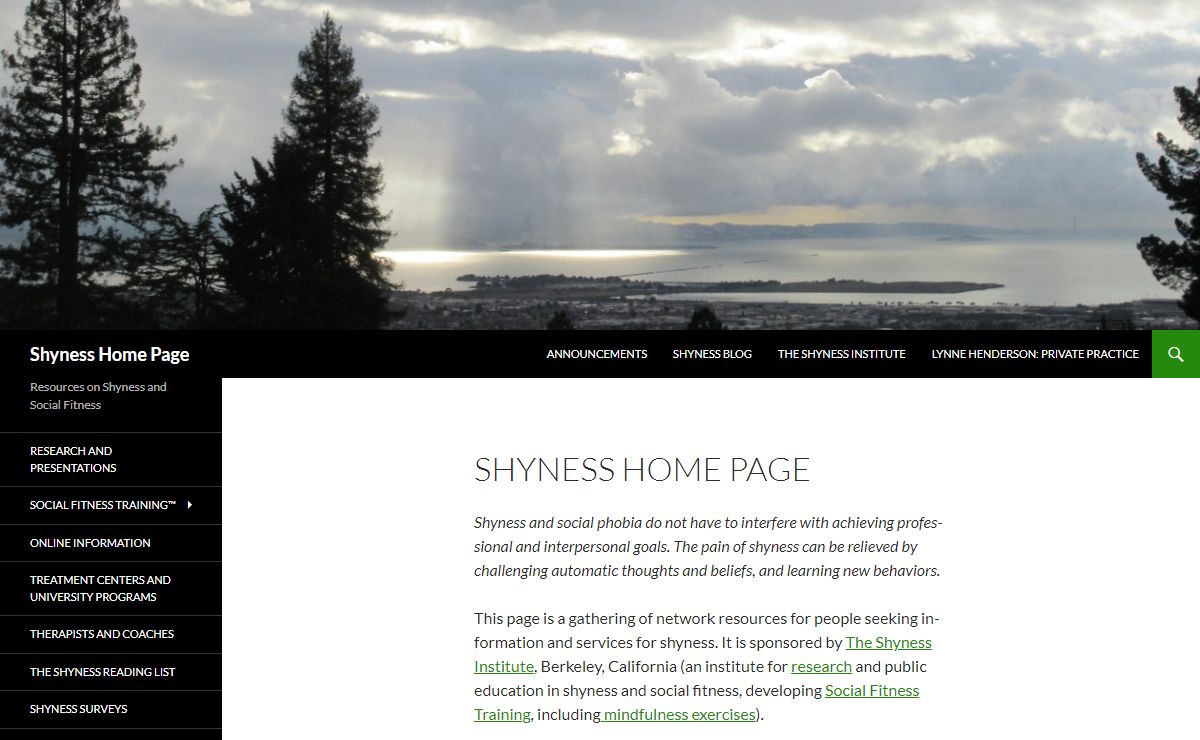 Shyness Home Page | Resources on Shyness and Social Fitness