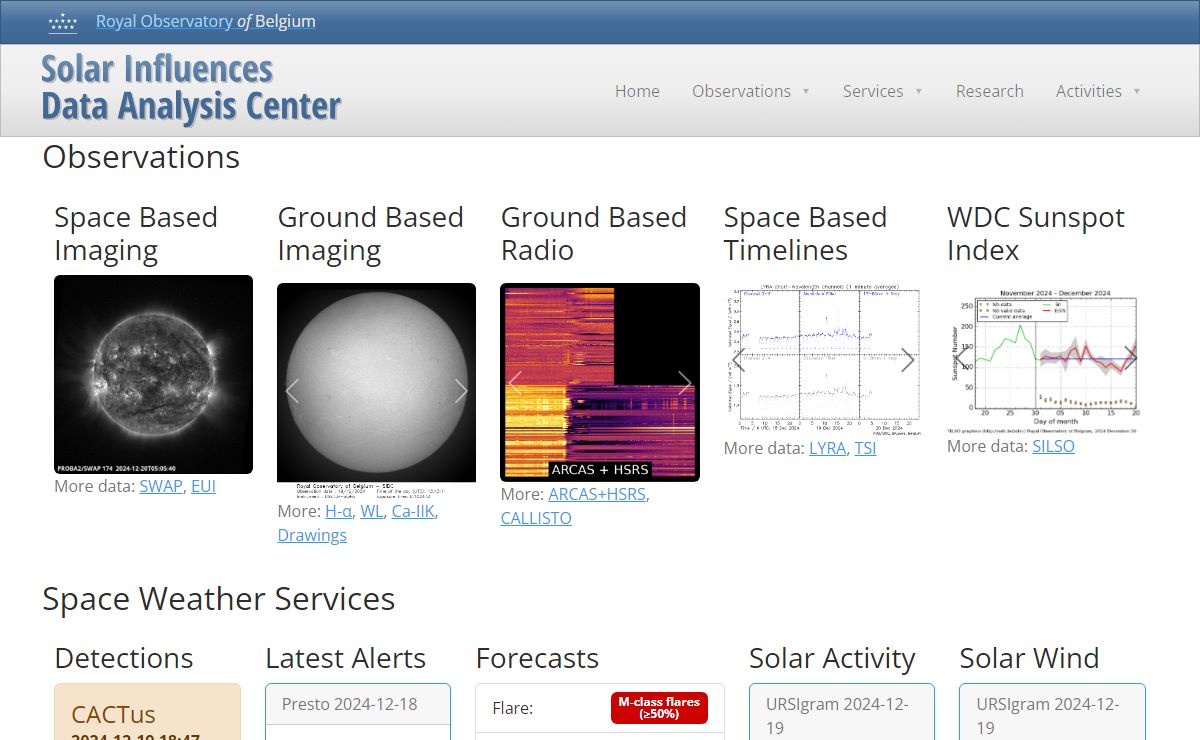 SIDC -- Solar Influences Data Analysis Center | SIDC