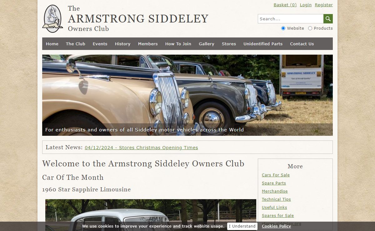 Armstrong Siddeley Owners Club, for enthusiasts and owners worldwide