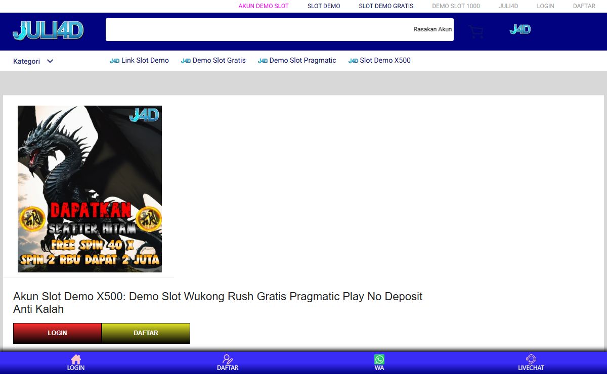 Akun Slot Demo X500: Demo Slot Wukong Rush Gratis Pragmatic Play No Deposit Anti Kalah