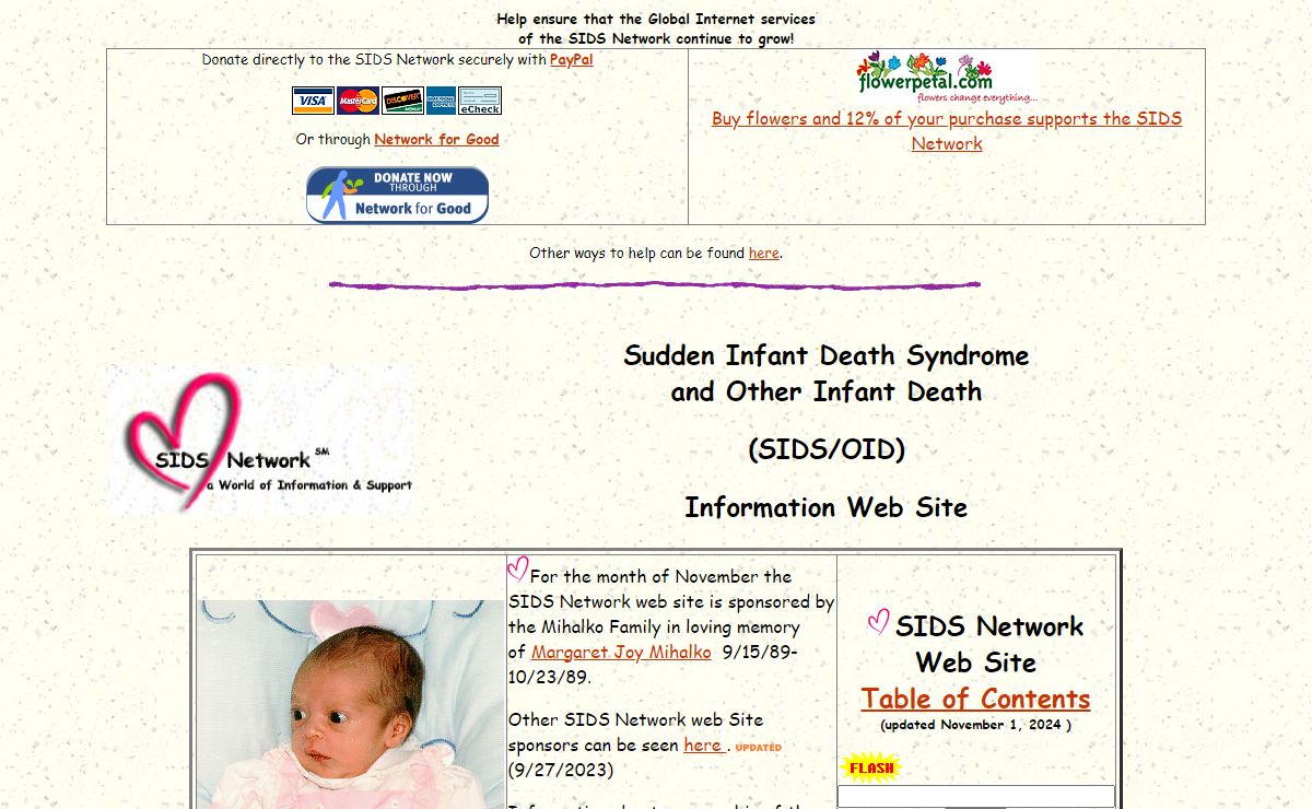 SIDS Network home page
