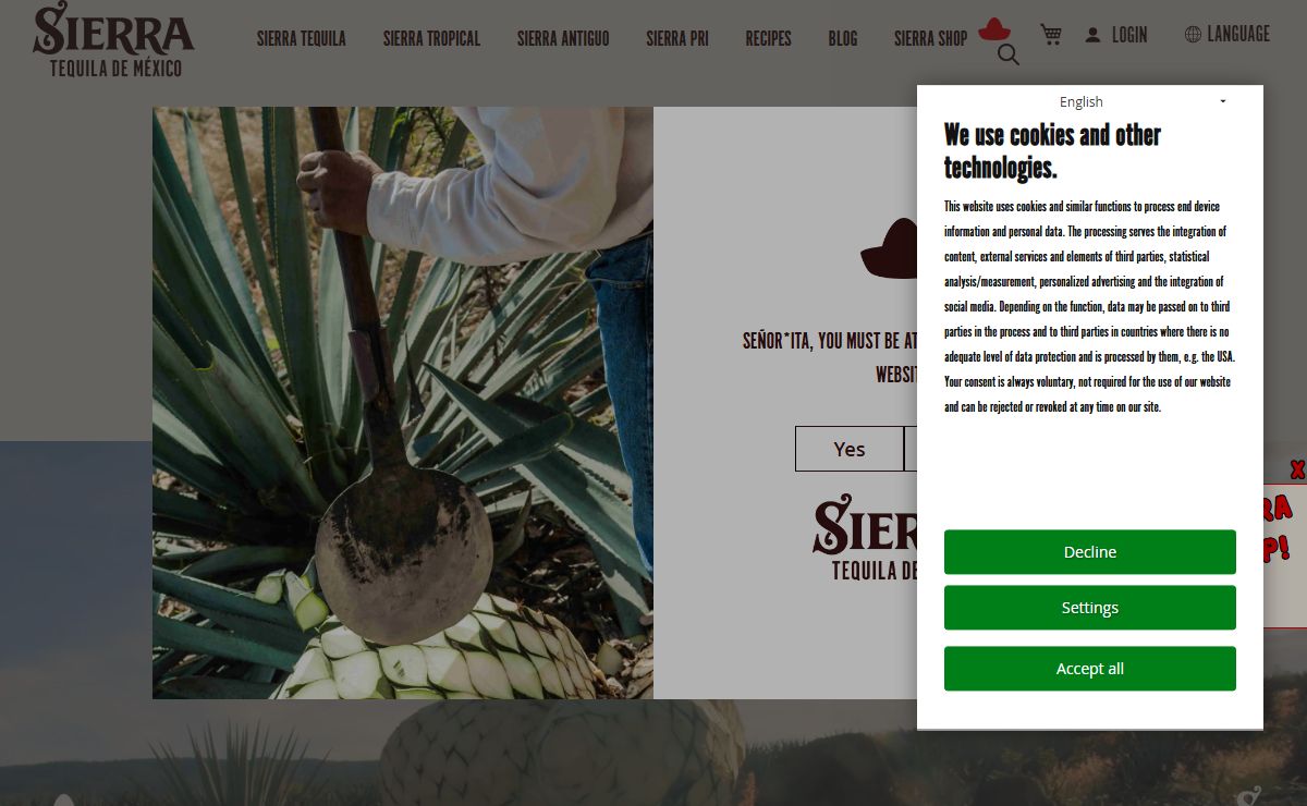 Sierra Tequila and Sierra Antiguo