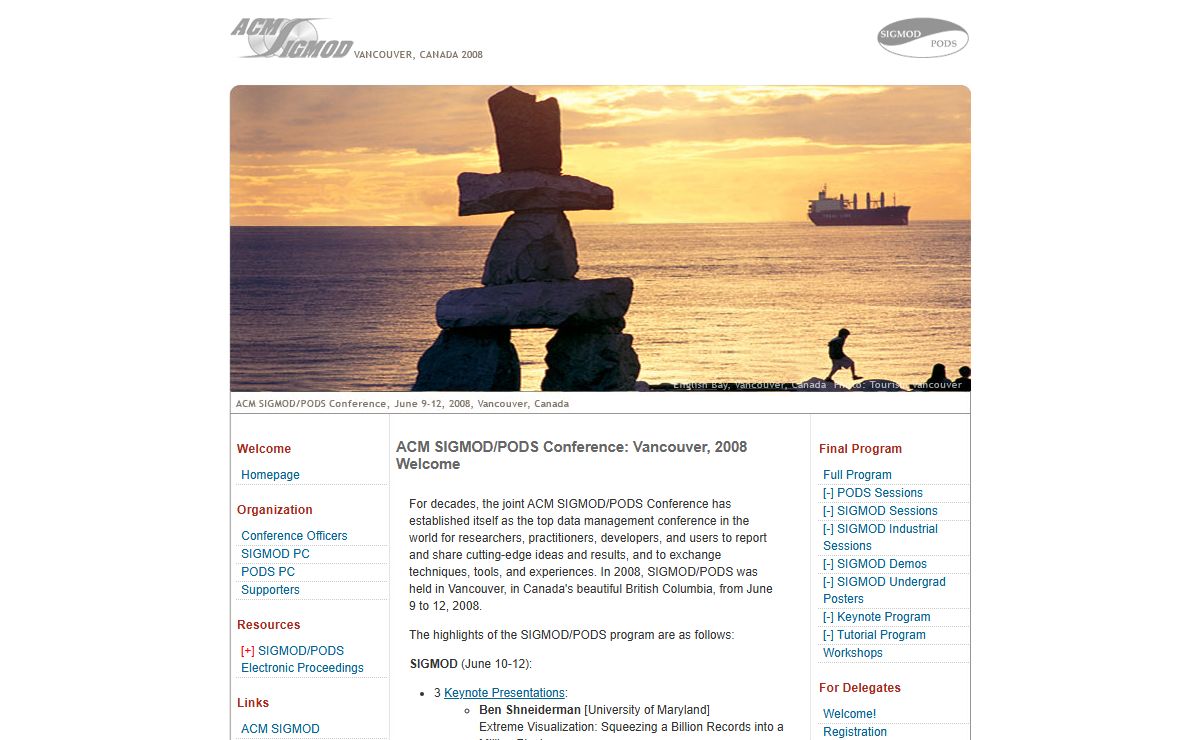 The ACM SIGMOD/PODS Conference: Vancouver, 2008 - Welcome
