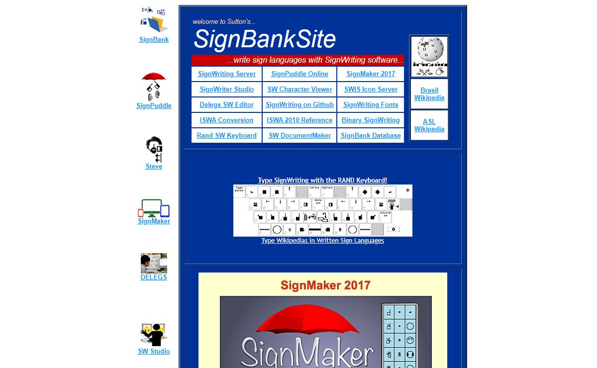 SignBank Site: SignWriting Software for Writing Sign Languages