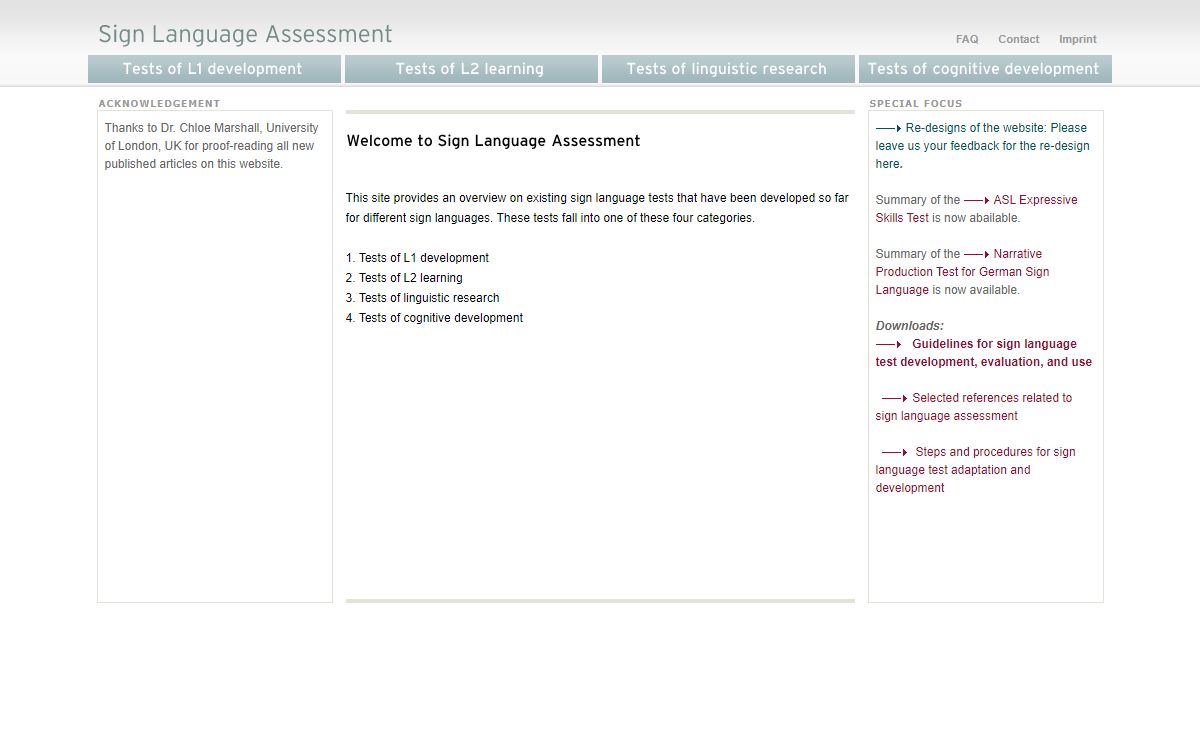 Sign Language Assessment - english