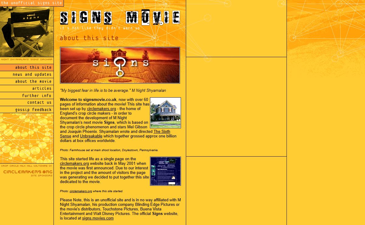 | The Unofficial "Signs" Movie Site |