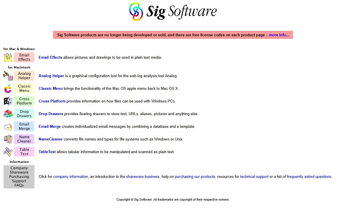 Sig Software - for Mac OS X, Windows, Macintosh