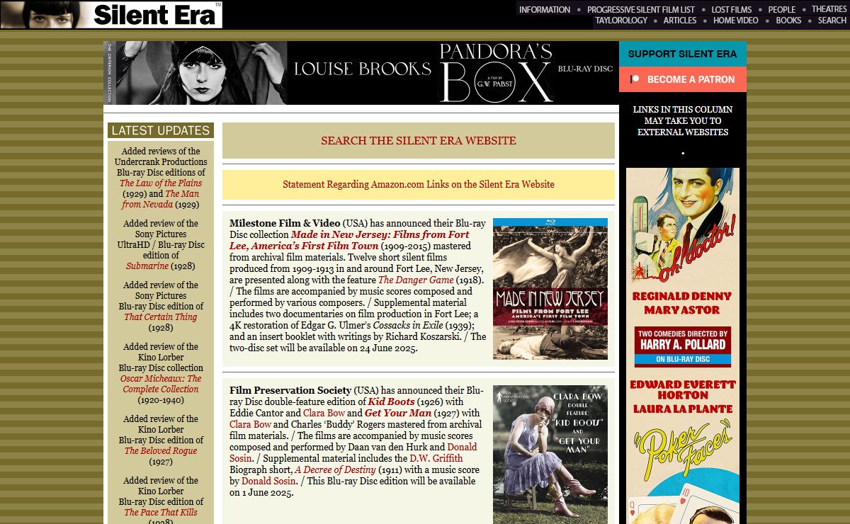 Silent Era : The silent film website