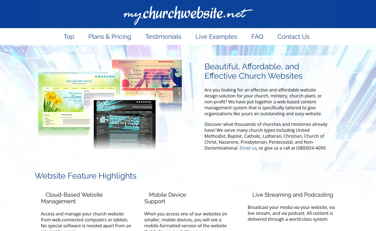 Full-Featured Church Website Builder | Modern Designs | $99