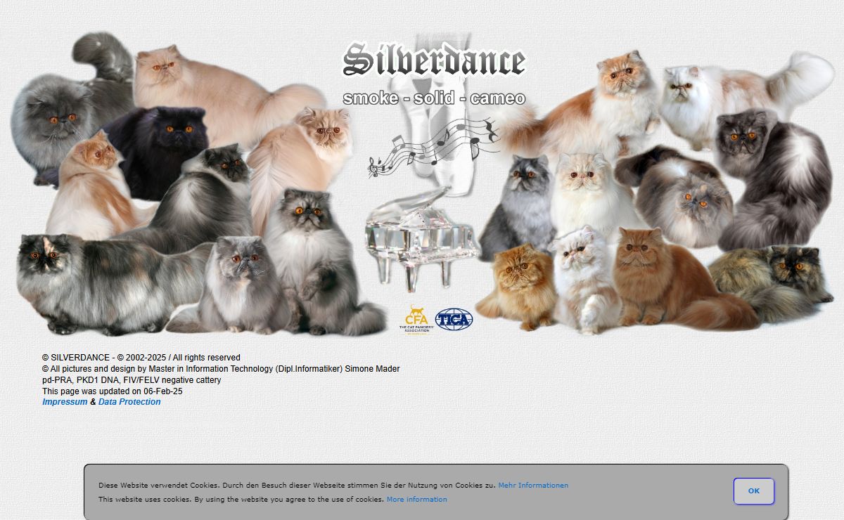 Silverdance Persians - smoke persians, solid persians, cameo persians, CFA & TICA cattery